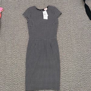 Business casual dress size medium black and white checkered stretchy